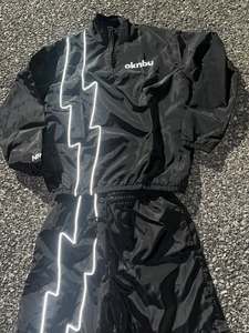Custom Manufacturer Embroidered Men's <b>Sets</b> quarter Zip up Polyester Nylon Two Piece Windbreaker Short <b>Set</b> Men Suits Tracks - Product Image 2
