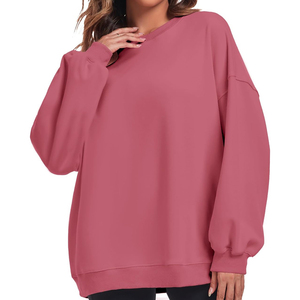 New Design 100% Cotton <b>Women's</b> Fleece Sweatshirts Casual Wear Fashion Solid Breathable Oversize Waterproof - Product Image 4