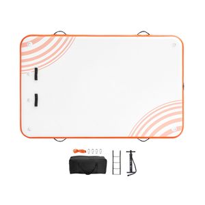 Piattaforma Galleggiante Gonfiabile 8x5FT con Tappetino Antiscivolo e Borsa per il Trasporto, Ideale per Mare e Feste - Product Image 1