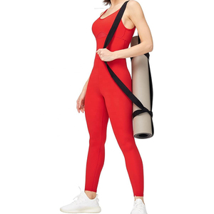 Combinaisons de sport pour femmes adultes, col en U, coupe ajustée, vêtements de sport pour la gym, yoga, fitness, combinaison une pièce respirante - Product Image 1