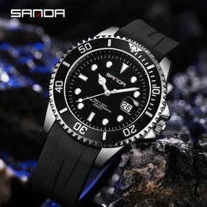 Reloj de cuarzo para hombre, calendario, resistente al agua, correa de silicona, reloj deportivo informal a la moda, reloj deportivo de negocios, luz nocturna sencilla - Product Image 2
