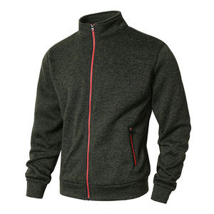 Autumn Winter Men's Custom Sport <b>Fleece</b> Varsity <b>Jacket</b> OEM Service Windproof Breathable Eco-Friendly Casual Loose Stand Zipper - Product Image 4
