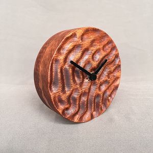 Luxury Luminous Neon Contemporary Wooden Resin Round <b>Decorative</b> <b>Wall</b> <b>Clock</b> for Living Room Gift - Product Image 1