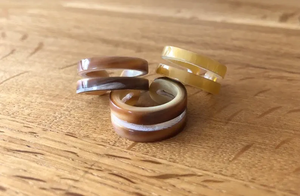 Bague en corne de buffle tendance, bijou au design élégant, avec grand diamant, pour fiançailles et mariage, couleur naturelle, très demandée - Product Image 3