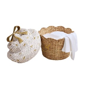 Aesthetic Cupcake Water Hyacinth <b>Basket</b> Cute Dessert Shaped Clothes Laundry <b>Hamper</b> Decorative Storage Bin <b>for</b> Girls Room - Product Image 3