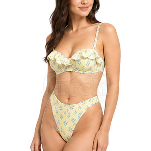 Conjunto de Bikini de Dos Piezas Premium para Mujer, Traje de Baño Elegante con Parte Inferior de Cintura Alta, Estampado Personalizado, Ropa de Playa, Colección de Verano para la Piscina - Product Image 5