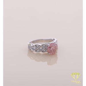 Pink Oval Lab Grown <b>Celtic</b> Knot Engagement <b>Ring</b> Sterling Silver 14K Gold Plated IGI Certified Vintage Promise Wedding <b>Ring</b> for - Product Image 4