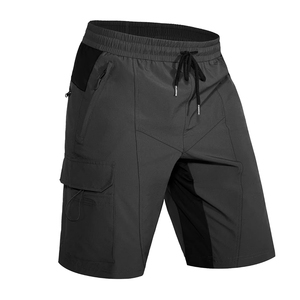 Pantalones Cortos Cargo Casuales para Hombre, Cintura Media, Tejido Sólido, Cordón Ajustable, Cintura Elástica, Secado Rápido, Ligeros, con Múltiples Bolsillos - Product Image 1