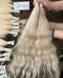 Cheveux bouclés en vrac 100g, 100% vierges vietnamiens, qualité Super Double Drawn, double trame machine, pleins et épais, vente en gros de l'usine Lexhair - Product Image 2