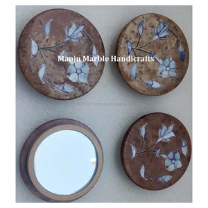 Fantaisie nouveau design élégant fait à la main en marbre blanc pur incrusté de miroir avec matériau de vadrouille de haute qualité pour la décoration intérieure et les cadeaux article - Product Image 2