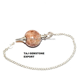 Venta al por mayor cristales de piedra de ágata natural piedras curativas lapislázuli pequeña mini esfera péndulo de radiestesia para la venta - Product Image 2