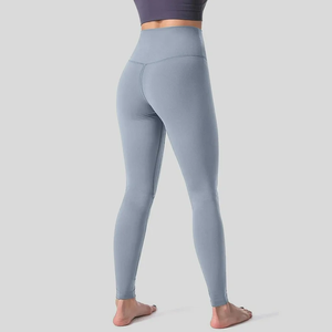 Leggings de yoga simples pour femmes, taille haute, couleur unie, longueur intégrale, sans couture, respirants, séchage rapide, grande taille, pantalon de fitness - Product Image 2