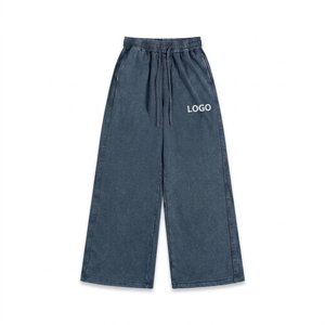 Pantalones Deportivos Extra Grandes para Hombre, 320 GSM, Algodón Vintage Lavado, 100% Algodón, Cintura Elástica, Estilo Urbano - Product Image 1