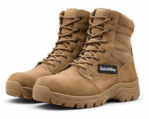 Botas de Trabajo de Seguridad con Cordones de Cuero QuickWay para Hombre, Calzado de Exterior Resistente y Antideslizante - Product Image 1