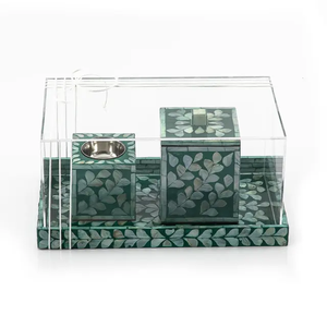 Ensemble brûleur à bakhoor NovaShell avec incrustation de nacre, porte-encens de luxe en coquille irisée pour la maison moderne et les cadeaux haut de gamme - Product Image 1