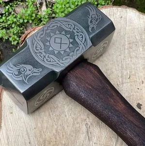 Cuchillo Vikingo Hecho a Mano Inspirado en Thor, Acero Industrial con Alto Contenido de Carbono, Mango de Madera Grabado, Textura Antideslizante, Garantía de 3 Años, OEM - Product Image 2