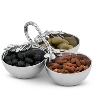 Ensemble de 3 bols décoratifs finis argentés, adaptés pour servir des fruits secs et une présentation élégante de la table, vente en gros en provenance d'Inde - Product Image 3