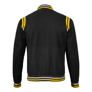 Custom Men's Oversize Woolen Embroidery Hooded Baseball Letterman Jacket with Reflective Waterproof Breathable 100% - Product Image 3