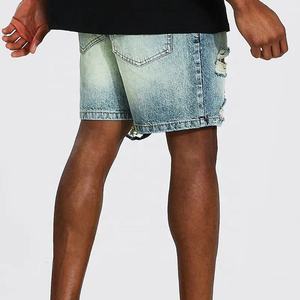 Men's Vintage Distressed Denim Shorts Oversized Streetwear Ripped Washed Jean Shorts Custom Logo Y2K <b>Hip</b> Hop Summer Casual Jeans - Product Image 6