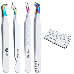 Pinzas para Pestañas Ultra Precisas de Acero Inoxidable con Punta de Fibra Antimagnética, Antideslizantes, para Extensiones de Pestañas de Mega Volumen, 10 mm de Longitud - Product Image 5