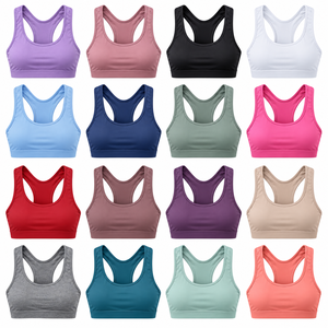 Maßgefertigter Damen Racerback Sport-BH Hochelastisch Atmungsaktiv Schnelltrocknend Gepolsterter Fitness-Yoga-Workout-BH OEM Private Label - Product Image 2