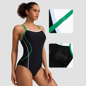 Maillot de bain une pièce à séchage rapide pour compétition, bikini string, combinaison de natation haute qualité en Spandex/Polyester, coupe-vent et respirant, short de bain - Product Image 4