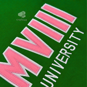 Alpha |   Kapa |   Sweat-shirt universitaire Alpha MCMVIII pour femme, style grec, vert et rose, col rond, vêtements de sport - Product Image 2