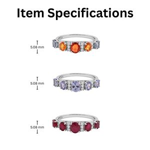 Bague Tanzanite et Diamant en Argent Sterling 925 Plaqué Rhodium, Sertissage à Griffes, Style Luxe pour Mariage/Fiançailles - Product Image 6