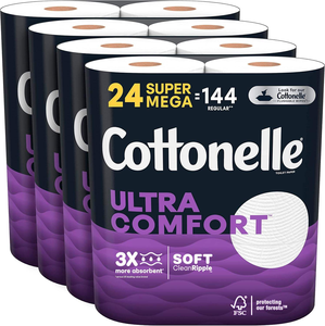 Papel Higiénico Cottonelle Ultra Comfort, Papel de Baño Resistente, 24 Super Mega Rollos (24 Super Mega Rollos = 144 Rollos Regulares) - Product Image 3