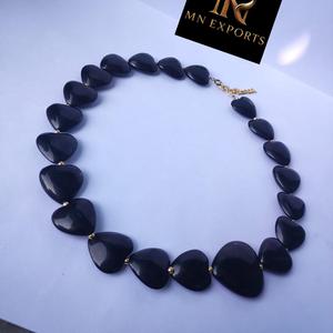 MN EXPORTS MNE-276 สร้อยคอประดับลูกปัดเรซิ่นทำมือ จี้รูปหัวใจมุกธรรมชาติ แฟชั่นสำหรับงานปาร์ตี้ งานแต่งงาน เครื่องประดับคริสเตียนสำหรับผู้หญิง - Product Image 3