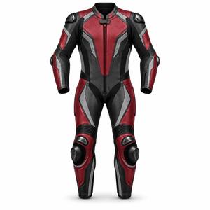 Combinaison de moto élégante sur mesure pour homme, équipement de course entièrement en cuir, rouge et noir, respirant, service OEM, toutes saisons - Product Image 3