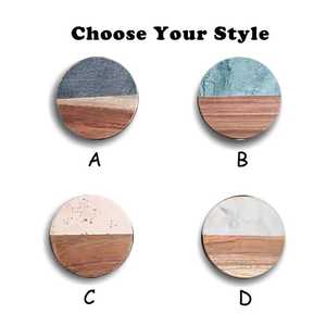 Modern Wood And Marble <b>Drink</b> <b>Coaster</b> Set Luxury Handmade Decorative <b>Coasters</b> for Dining And Living Room - Product Image 2