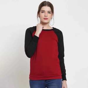 <b>Women</b> Streetwear Sweatshirts Oversized Hoodie Custom Print OEM Wholesale Bulk Winter Collection <b>Women</b> <b>Red</b> Black Raglan Sleeve - Product Image 6