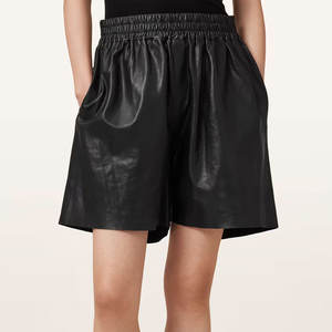 Shorts Casuales de Cuero para Mujer, Talla Adulto, Shorts de Gimnasio Personalizados, Nuevo Estilo, Shorts de Mujer Hechos 100% de Cuero en Venta - Product Image 1