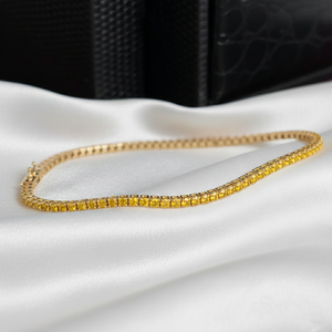 14KT Gold Fine Jewelry Lab Yellow Sapphire Tennis <b>Bracelet</b> - Product Image 2