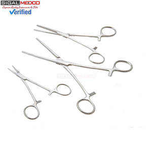 Juego de 6 Pinzas Hemostáticas Manuales de Acero Inoxidable, Rectas y Curvas, con Bloqueo, Pinzas Quirúrgicas 8 5, Certificación CE - Product Image 5