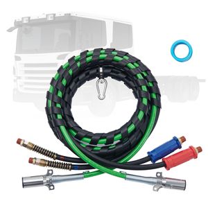 Nuovo Kit Tubi Aria per Camion da 12FT con 3 Tubi Aria da 3 1/2 Pollici, Cavo di Alimentazione ABS, Cavo Elettrico a 7 Vie per Rimorchio e Trattore - Product Image 2