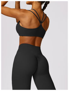 Soutien-gorge de yoga à séchage rapide à carreaux pour femme |   Haut de sport respirant avec sangle élastique pour la course et le fitness - Product Image 6