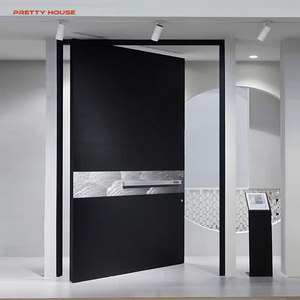 Double Porte <span class=keywords><strong>d</strong></span>'<span class=keywords><strong>Entrée</strong></span> Moderne Grande en Acier Inoxydable Métallique Sur Mesure - Product Image 2