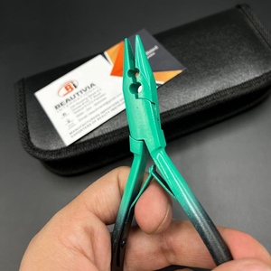 Pince professionnelle à 2 trous personnalisée de marque Outils d'extension de cheveux en acier inoxydable bicolore écologique Outil à usage commercial - Product Image 5