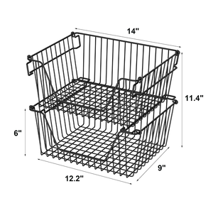 Cesta de Alambre Metálico Hecha a Mano con Asas, Cesta de Almacenamiento de Hierro para Cocina, Frutas y Verduras, Decoración para el Hogar - Product Image 2