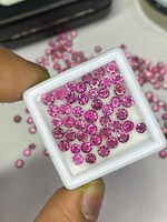 Tourmaline rose chauffée, taille brillant rond, naturelle, en vrac, 2mm 3mm 4mm, changeante de couleur, qualité excellente, rare, certifiée par un tiers