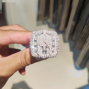 Export Quality <b>Custom</b> Diamond Hip Hop ced Out <b>Ring</b> with Brilliant Diamonds for Weddings Engagements and Fashion Styling - Product Image 4