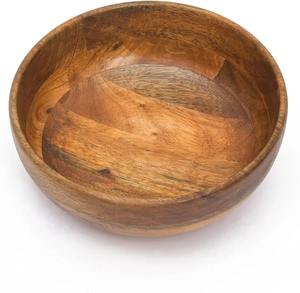 Ensemble de bols en bois d'acacia faits à la main, bols à salade en bois naturel, vaisselle de cuisine écologique, vente en gros - Product Image 1