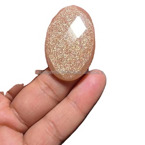 พลอยซันสโตนธรรมชาติ FAIJAN GEMS รูปทรงคาโบชองหลากหลาย ขนาดสั่งทำได้ รับรองโดยผู้ตรวจสอบอิสระ สำหรับทำเครื่องประดับ รัฐราชสถาน - Product Image 5