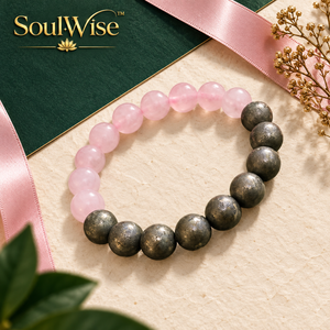 Bracelet extensible unisexe en quartz rose perlé, alliage de zinc plaqué bronze antique, tendance vintage, cadeau bijoux - Product Image 3