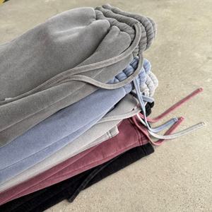 ZRROPS INDUSTRY Custom Distressed Acid Wash Printing Hip Hop Fashion <b>Thick</b> Warm Oversized Loose Vintage Street Wear <b>Leggings</b> - Product Image 4