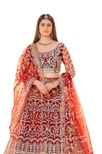 ชุดเลเฮนกา โจลี/ซัลวาร์ คามีซ สำหรับงานปาร์ตี้ ผู้หญิง ตกแต่งด้วยงานปักลายละเอียดและงานปักแบบซีเควนซ์ แห้งเร็ว ทรงหลวม - Product Image 5