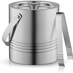 Seau à glace en acier inoxydable avec couvercle, fente pour pince à glace, poignée pivotante, double paroi isolée, refroidisseur à vin pour bar, hôtel, maison - Product Image 2