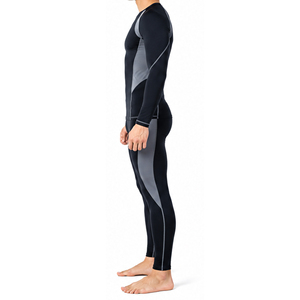 Ensemble de survêtement de compression respirant et à séchage rapide pour hommes, avec t-shirt à manches longues et leggings, idéal pour l'entraînement sportif (personnalisable) - Product Image 4